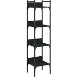 Police Knjižna polica 4-nadstropna črna 35x30x138,5 cm inženirski les | Shoptok.si