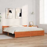  Konstrukcija postelje Voskast rjav 205.5 x 95.5 x 51 cm, (5000123658) | Shoptok.si