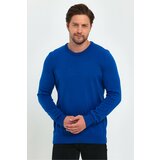 Lafaba Men's Blue Crew Neck Basic Knitwear Sweater Cene