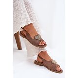 S. BARSKI Ladies Sandals With Decorative Heart Dark Beige S.Barski KV27-018 | ePonuda.com