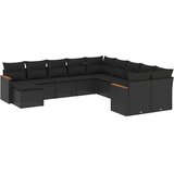  11-dijelni set vrtnih sofa od poliratana s jastucima crni | shoptok.hr
