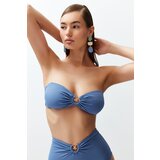 Trendyol Blue Strapless Accessory Bikini Top | Shoptok.si