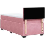vidaXL Box spring postelja z vzmetnico roza 100x200 cm žamet | Shoptok.si