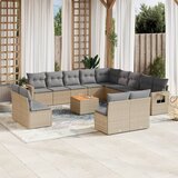 Maison Chic Seti vrtnega pohištva - Vrtna garnitura - Vrtni pohištvo set 14-delna z blazinami bež poli ratan, (21809401) | Shoptok.si