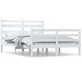  Posteljni okvir iz trdne borovine 140x200 cm bel, (20644205) | Shoptok.si