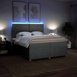  Krevet s oprugama i madracem svjetlosivi 200 x 200cm od tkanine | shoptok.hr