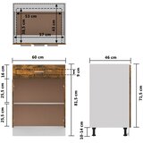 Ormarić s donjim ladicama "Lyon" Dimljeni hrast 60x46x81,5 cm Konstruirano drvo | shoptok.hr