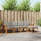  Set vanjskih sofa 5 kom. Prirodna i svijetlo siva Smeđa 249 x 122,5 x 73 cm | shoptok.hr