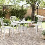  Vrtni stol bijeli 80x80x75 cm od lijevanog aluminija | shoptok.hr