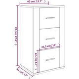  Komoda boja dimljenog hrasta 40 x 33 x 70 cm konstruirano drvo | shoptok.hr