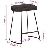 vidaXL barski stolci 2 kom crni 46x38x52 cm masivnog drva manga | shoptok.hr