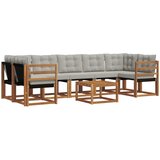  Set vanjskih sofa 8 kom. Prirodna i svijetlo siva | shoptok.hr