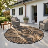 Ayyildiz Carpets Črna/rjava okrogla notranja in zunanja preproga ø 80 cm Mira 1451 – | Shoptok.si