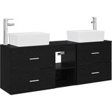  Set ormarića za kupaonicu 3 kom. Crna 53 x 34,5 x 63 cm | shoptok.hr