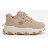 Boto Warm Women's Sports Shoes Lace-up On Platform Beige Bialoa | Eponuda.ba