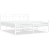 Metalni okvir kreveta uzglavlje i podnožje bijeli 183x213 cm | shoptok.hr