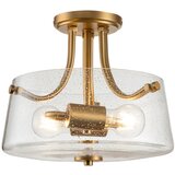 Elstead Lighting Elstead Quoizel Hollister Stropna svetilka Bowl Semi Stropna svetilka iz brušenega medenine, (22098303) | Shoptok.si