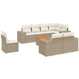 Maison Chic Seti vrtnega pohištva - Vrtna garnitura 9-delna z blazinami bež poli ratan, (21795754) | Shoptok.si