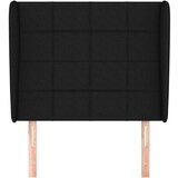  Uzglavlje s ušima crno 93x23x118/128 cm od tkanine | shoptok.hr