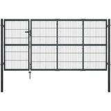 vidaXL Vrtna vrata s stebrički jeklo 350x120 cm antracitna Cene