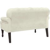 vidaXL Klop z naslonjalom krem 119,5x64,5x75 cm žamet | Shoptok.si