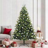 vidaXL Umjetno rasklopivo božićno drvce s 300 LED dioda Zelena 210 cm | shoptok.hr