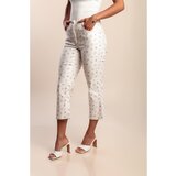 Fenzy Pamučne Capri Hlače S Printom, Bijele | shoptok.hr