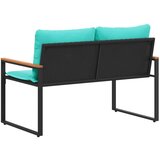  Klupa s jastukom Crna i Tirkizna 115 x 65 x 72 cm Ratan | shoptok.hr