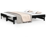  Dnevni ležaj na izvlačenje crni 2x(90x190) cm masivna borovina | shoptok.hr