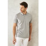ALTINYILDIZ CLASSICS Men's Shrink-Resistant Cotton Fabric Regular Fit Comfortable Cut Gray Non-Roll Polo Collar T-Shirt with Pockets Cene