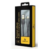 CC-USB2S-AM8PM-1.5M-BK Premium silicon 8-pin cable charging and data cable, 1.5 m, black