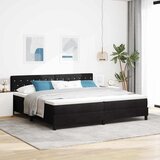  LED Box Spring Krevet s uzglavljem Crna 200 x 200 cm Baršun | shoptok.hr