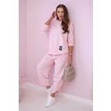 Kesi Cotton sweatshirt and trouser set powder pink Cijene
