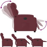  Električni naslonjač od tkanine crvena boja vina | shoptok.hr