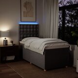  Krevet s oprugama i madracem smeđesivi 90x190 cm od tkanine | shoptok.hr