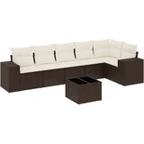  7-dijelni set vrtnih sofa od poliratana s jastucima smeđi | shoptok.hr