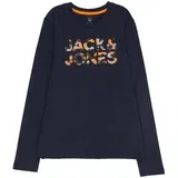 Jack & Jones Sweater majica 'MILES' mornarsko plava / siva / antracit siva / narančasta