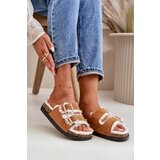 Kesi Women's Slippers With Buckles And Fur Camel Ezilena Cene