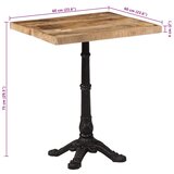 Bistro stolić 60 x 60 x 77 cm od grubog drva manga | shoptok.hr