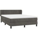  Krevet s oprugama i madracem tamnosivi 140x190 cm baršunasti | shoptok.hr