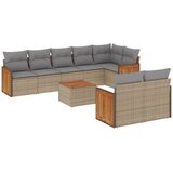  9-dijelni set vrtnih sofa s jastucima bež od poliratana | shoptok.hr