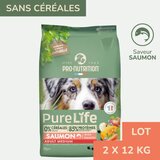 Pro nutrition dog pure life adult medium losos 12kg Cene