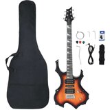 vidaXL Električna gitara za početnike s torbom smeđa-crna 4/4 39 | shoptok.hr