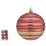 Set božićnih kuglica krugovi Roza Plastika 10 x 11 x 10 cm (6 kom.) | shoptok.hr