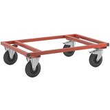 Kongamek transportni voziček za palete KM217, dxšxv 1200 x 800 x 305 mm, rdeče barve, 2 vrtljivi kolesi z zavoro, 2 fiksni kolesi Cene