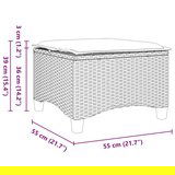 vidaXL Vrtni stolčki z blazinami 2 kosa Grey 55x55x36 cm Poly Rattan | Shoptok.si