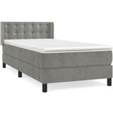 Maison Chic Box spring postelja - Vzmetna postelja z vzmetnico svetlo siv 90x190 cm žamet SL20717, (21892853) Cene