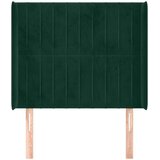  Uzglavlje s ušima tamnozeleno 83x16x118/128 cm baršunasto | shoptok.hr