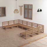  The Living Store Vrtna sedežna garnitura 9-delna trdna borovina - Vrtna Sedežna Garnitura, (21454612) Cene