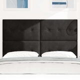  Vzglavje Gumbasto Nabrano Črno 160 cm Žamet, (22052866) | Shoptok.si